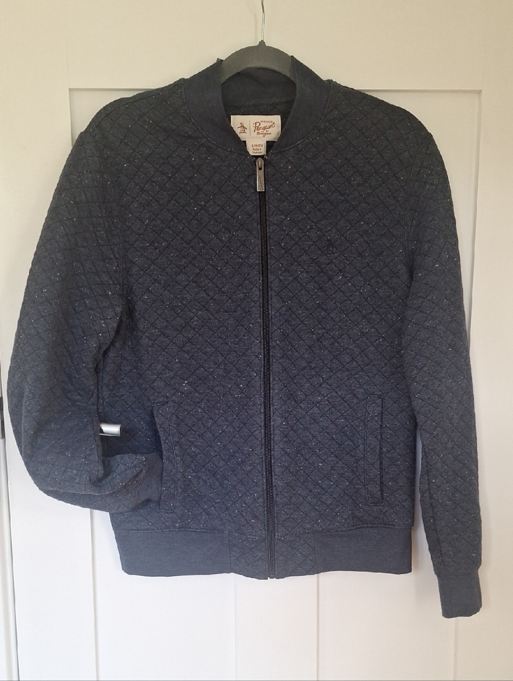 Original Penguin Quilted Zip Jacket   in Heather Blue Sz Small